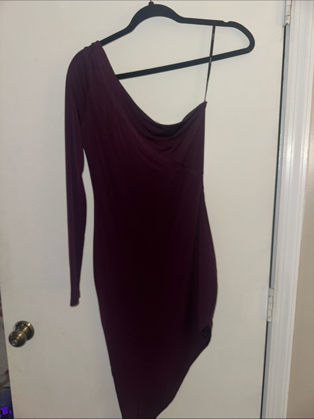 One-Shoulder Plum Asymmetric Dress Forever 21